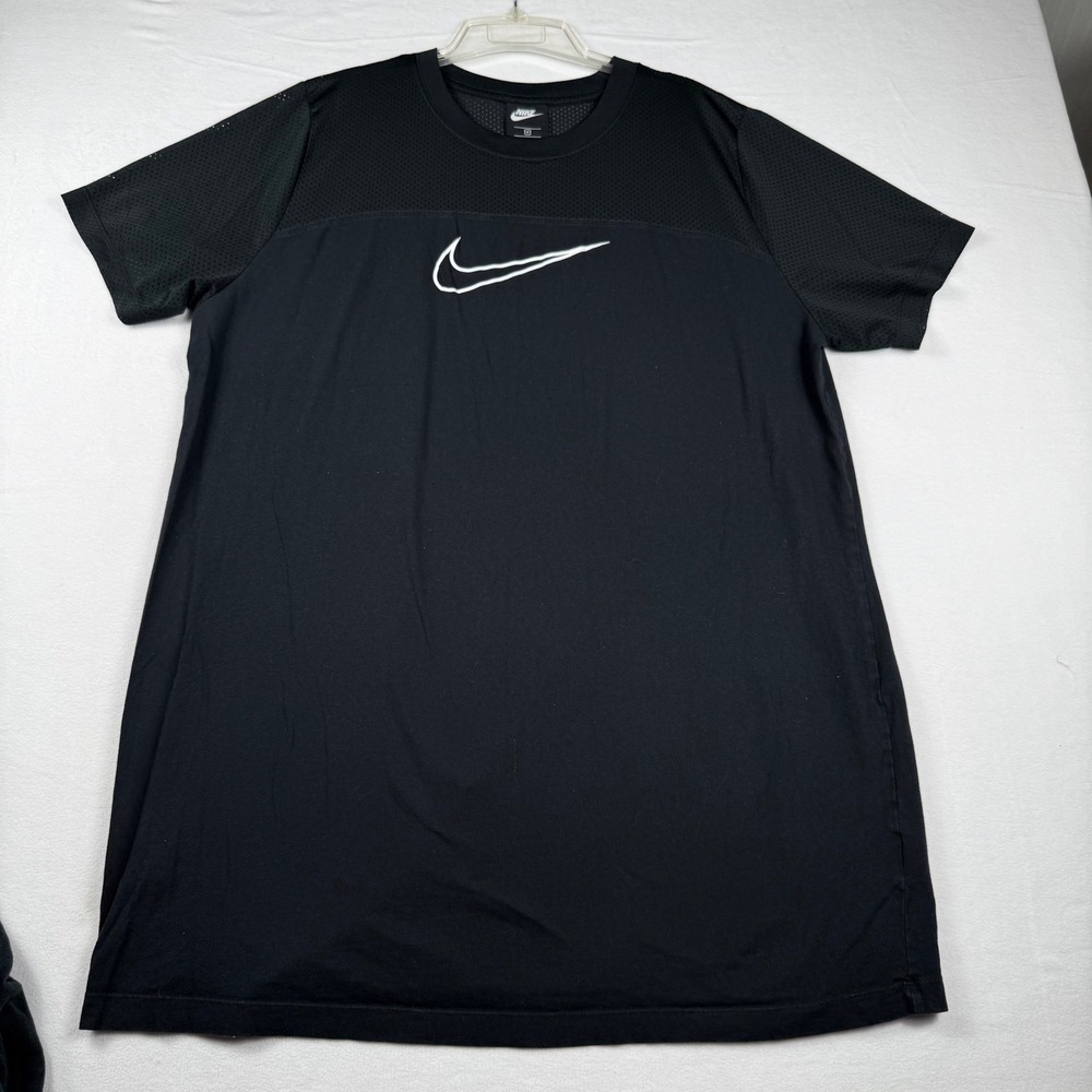 Nike Sportswear T Shirtโ Dress Black Mesh Panel Embroidered Swoosh Women 1X